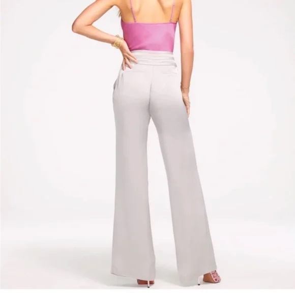NWT Ramy Brook Joss satin wide leg pants 2 - Picture 2 of 6